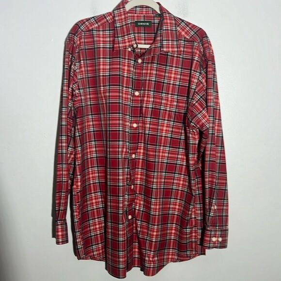 Orvis Men's L Red Plaid Long Sleeve Button Down Shirt - Picture 1 of 7
